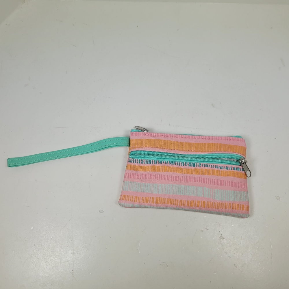 Colorful Striped Wristlet with Zipper
